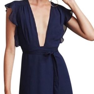 Reformation Navy Wrap Dress